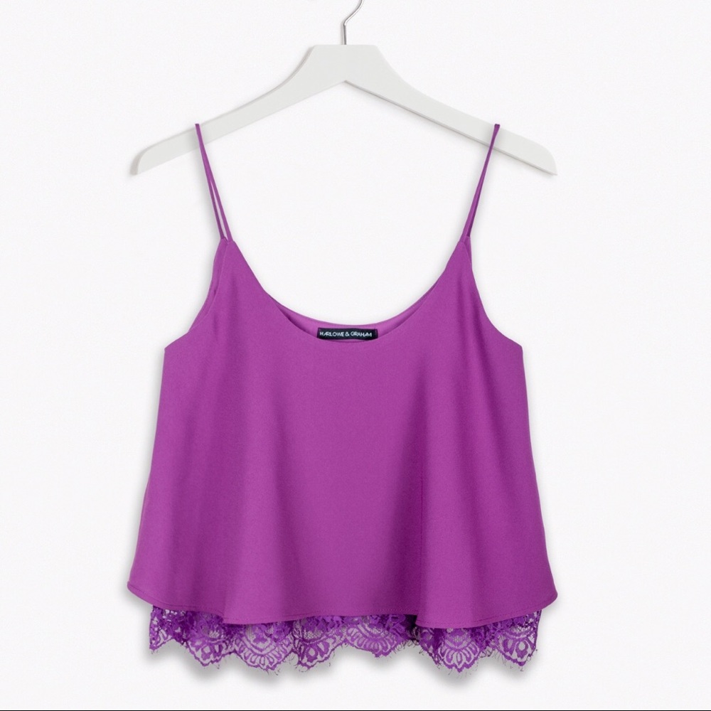 NWT Harlowe and Graham Double Layer Lace Cami Med